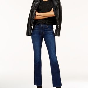 Joes dark wash boot cut flair cropped short jeans